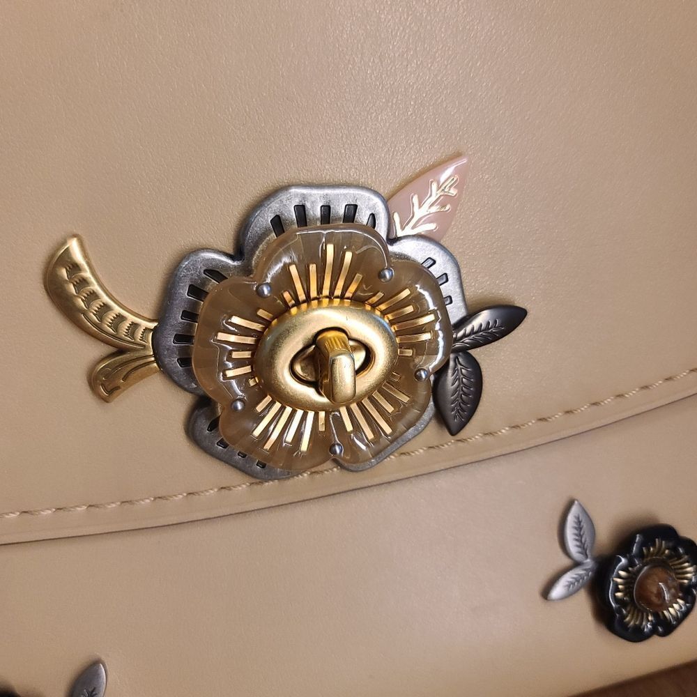 Coach 52611 Tea Rose Parker Shoulder Bag Beechwood Tan - Picture 3 of 13